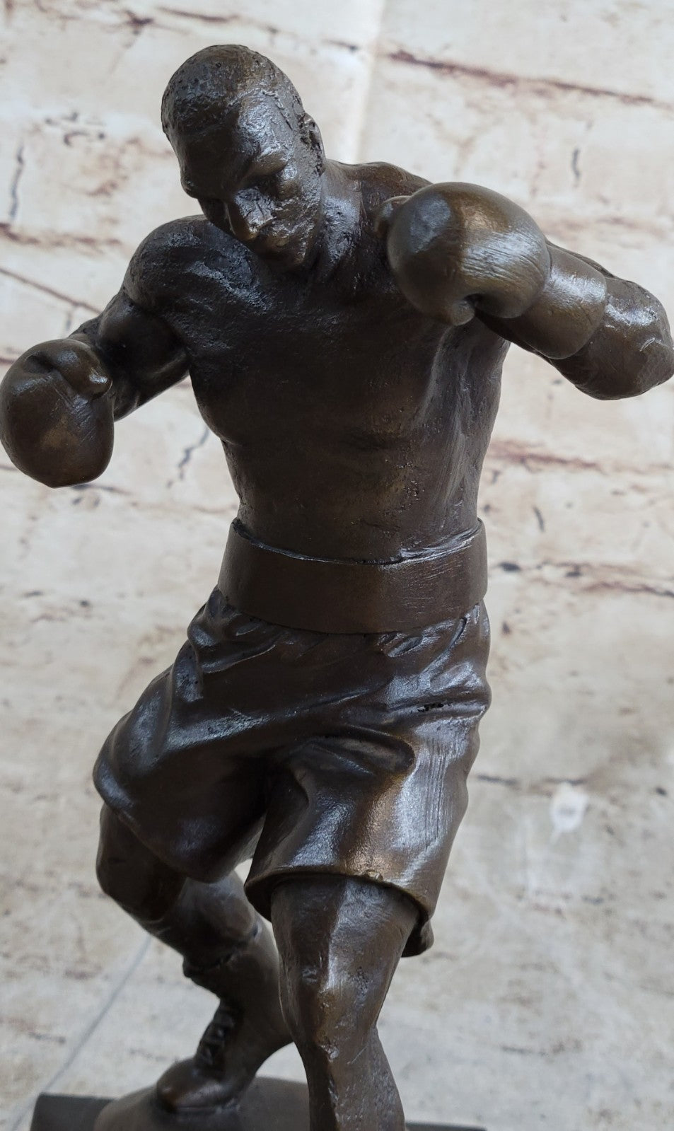 Handcrafted bronze sculpture SALE Dec Base Marble Boxer Champ Boxing Tyson Mike