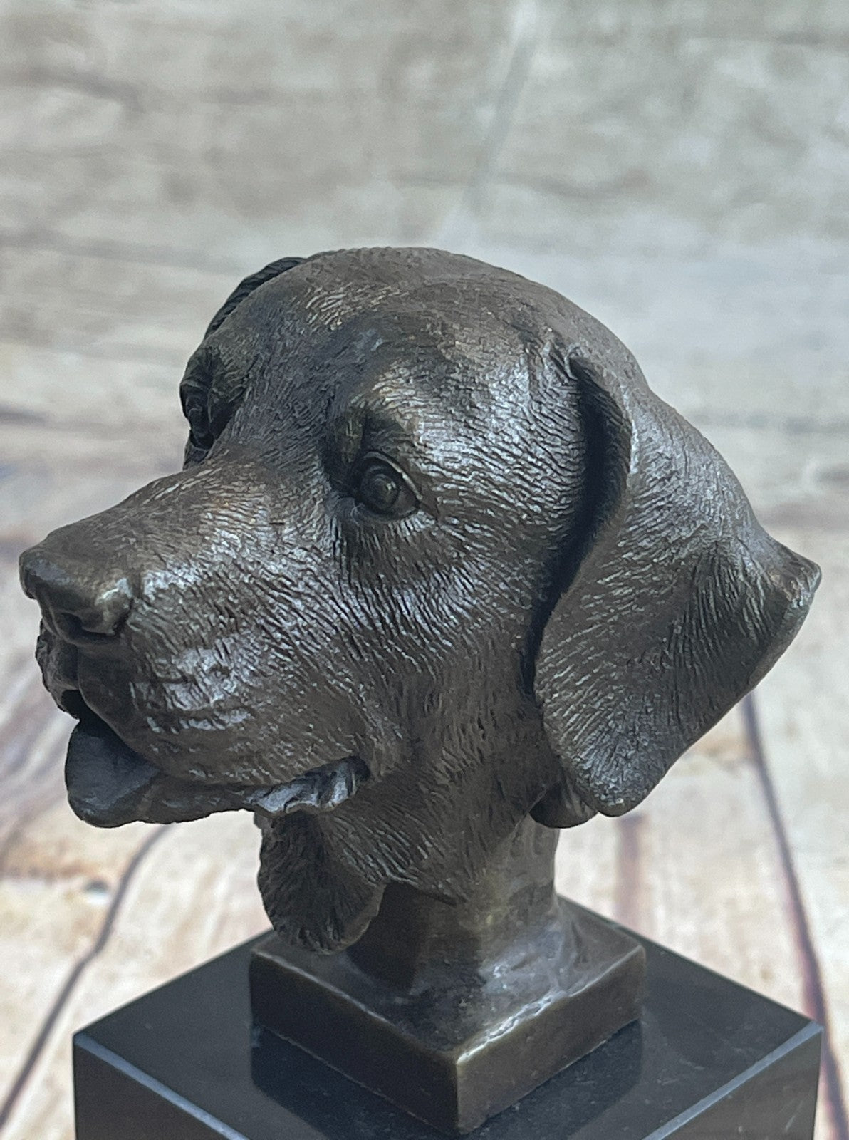 Handcrafted bronze sculpture SALE Book Base Marble Bust Head Retriever Labrador