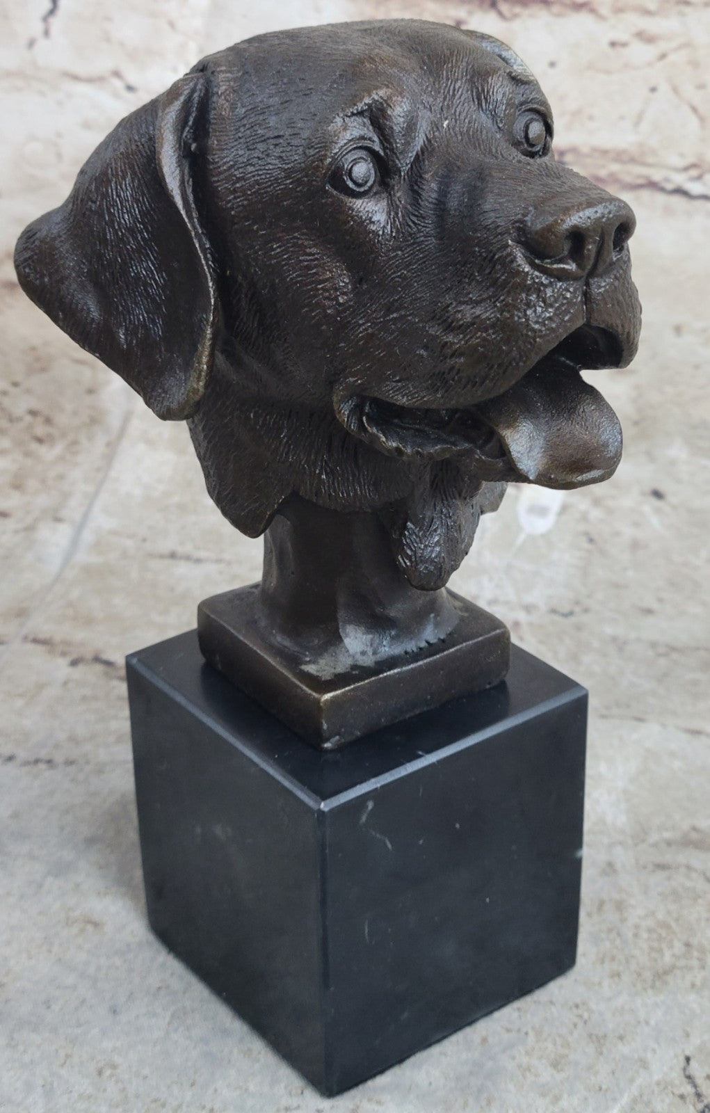 Water Dogs Black Yellow Chocolate Labrador Marble Bronze Sculpture Figure Sale