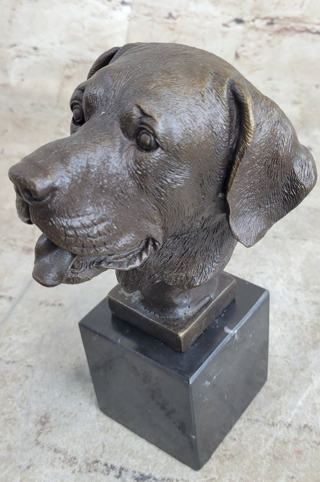 Water Dogs Black Yellow Chocolate Labrador Marble Bronze Sculpture Figure Sale