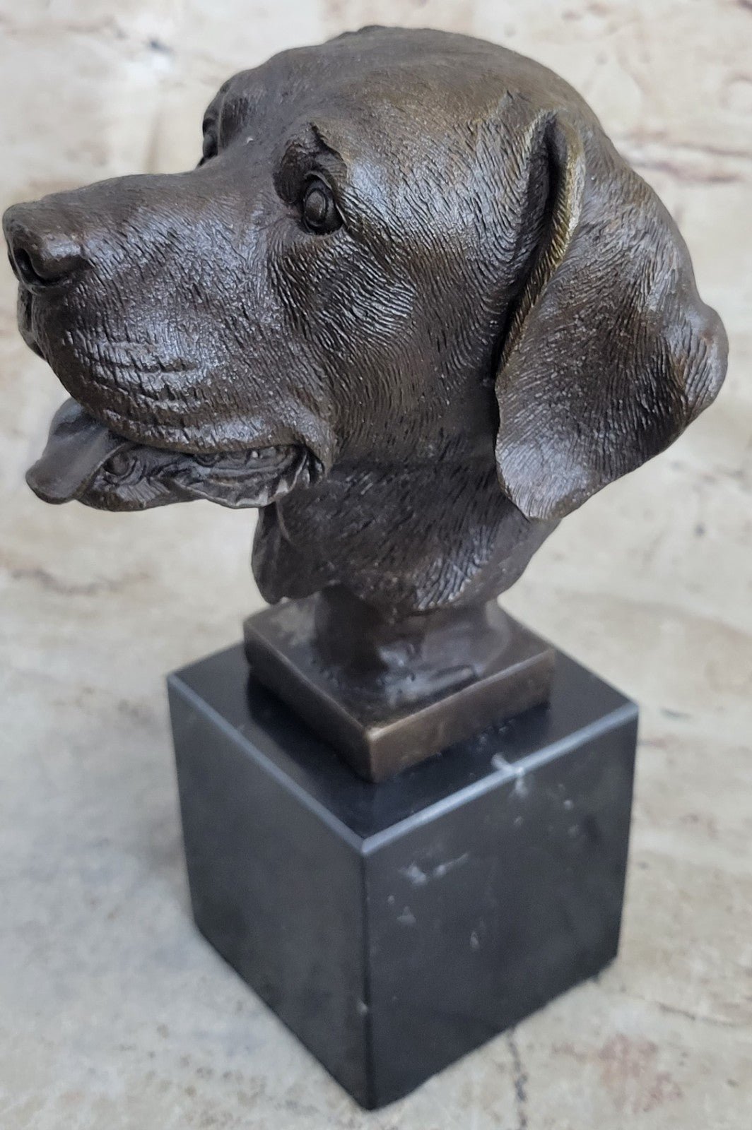 Water Dogs Black Yellow Chocolate Labrador Marble Bronze Sculpture Figure Sale