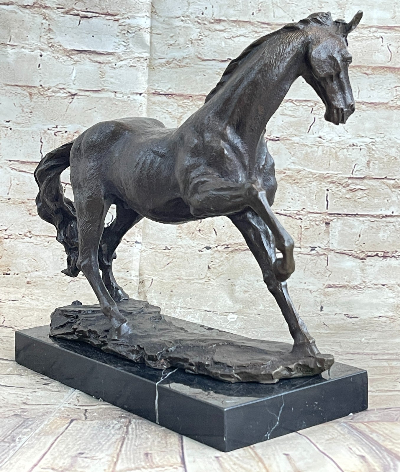 Signed Bronze Arabian Horse Lovers Stallion Sculpture Statue Equestrian