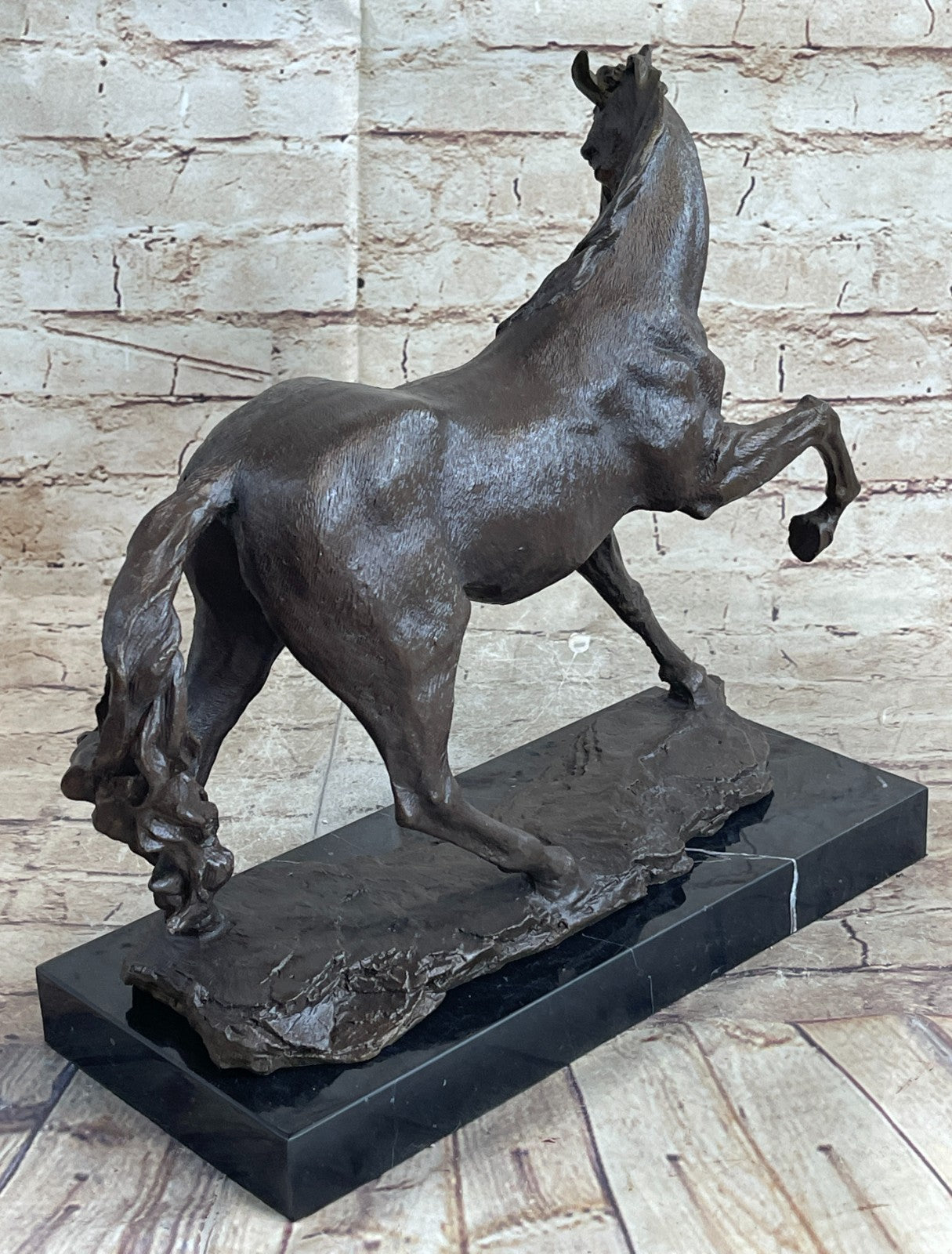 Signed Bronze Arabian Horse Lovers Stallion Sculpture Statue Equestrian