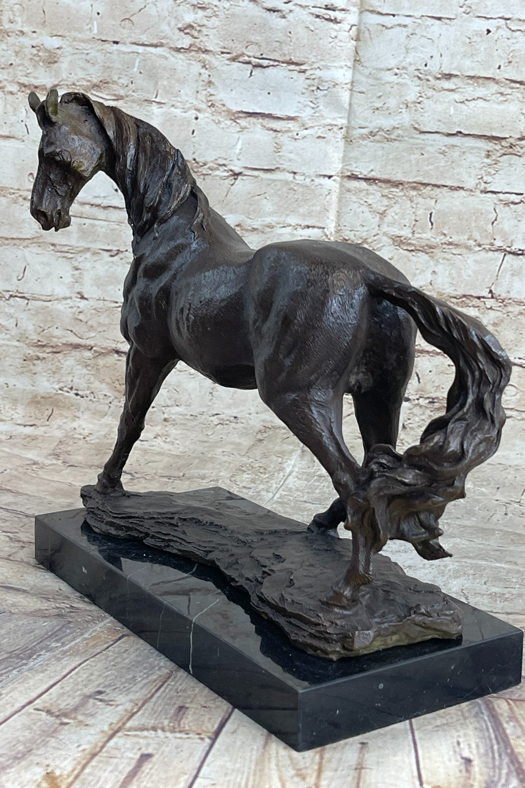 Signed Bronze Arabian Horse Lovers Stallion Sculpture Statue Equestrian