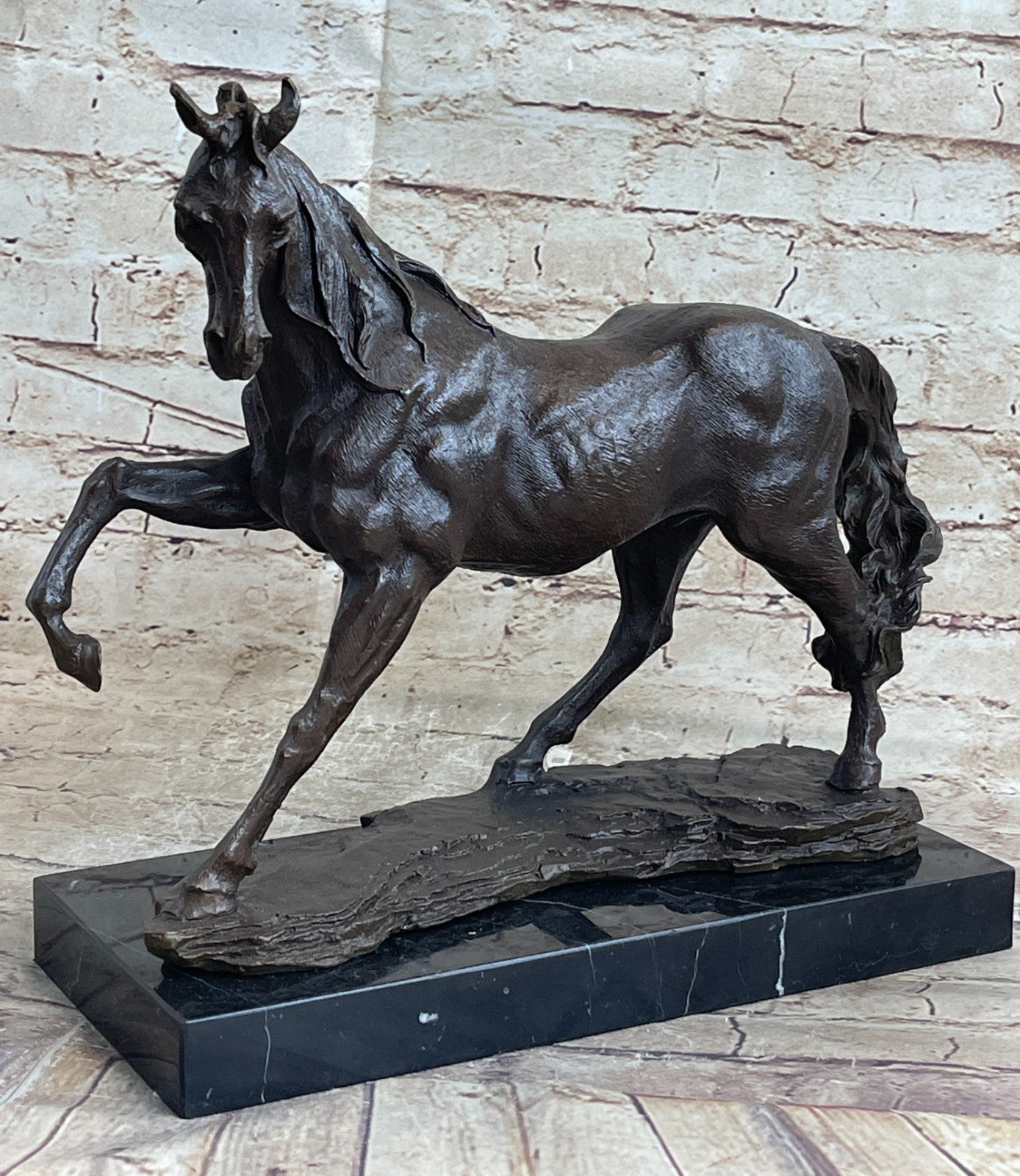 Signed Bronze Arabian Horse Lovers Stallion Sculpture Statue Equestrian