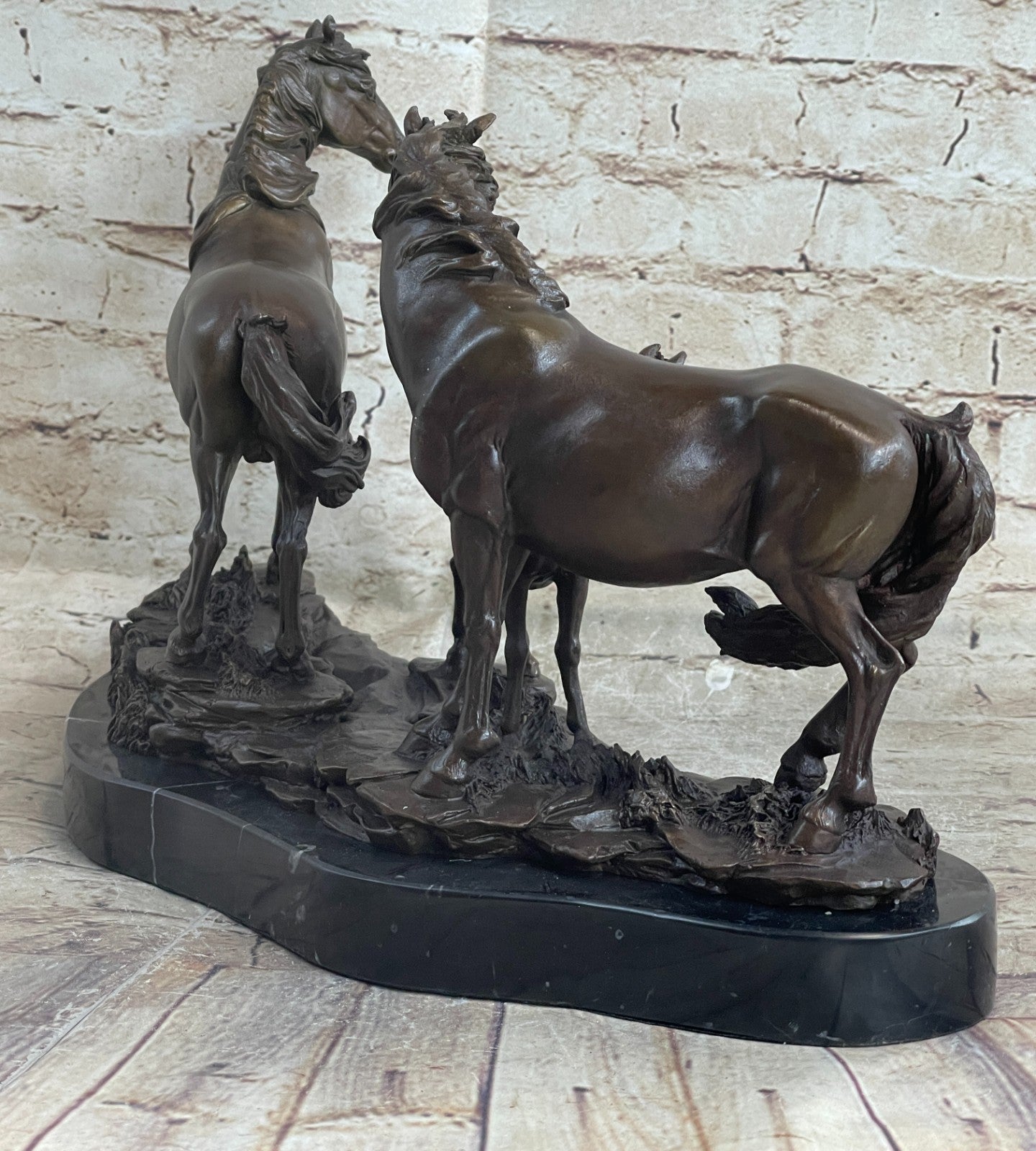 Sehr schöne Bronze Skulptur 3 Wildpferde Pierre Jules Mene! signiert Statue Sale