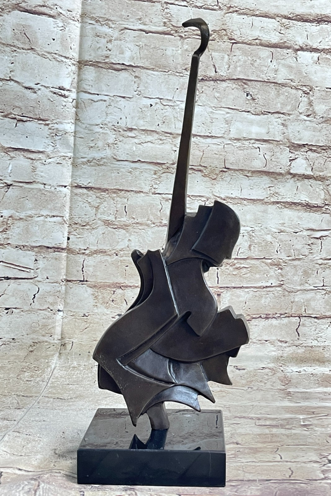 Stunning Picaso Dali Gia Abstract Guitar Home Decor Bronze Sculpture Marble Base