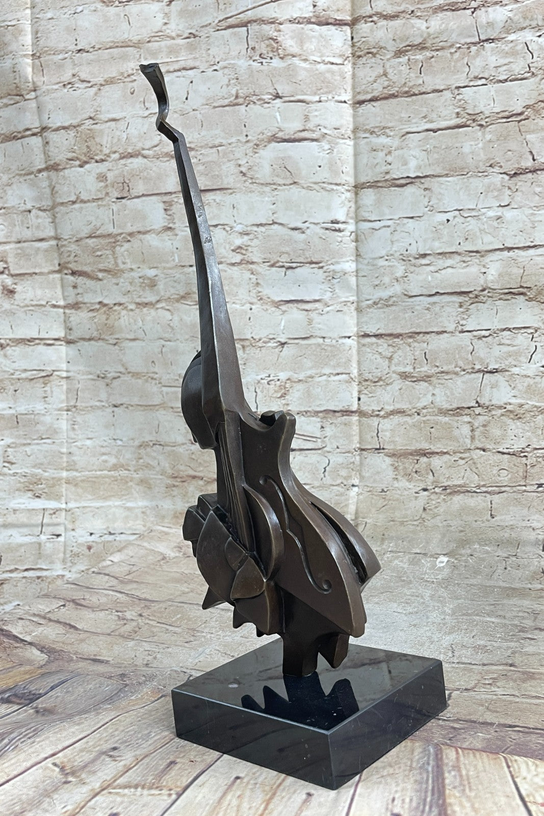 Stunning Picaso Dali Gia Abstract Guitar Home Decor Bronze Sculpture Marble Base