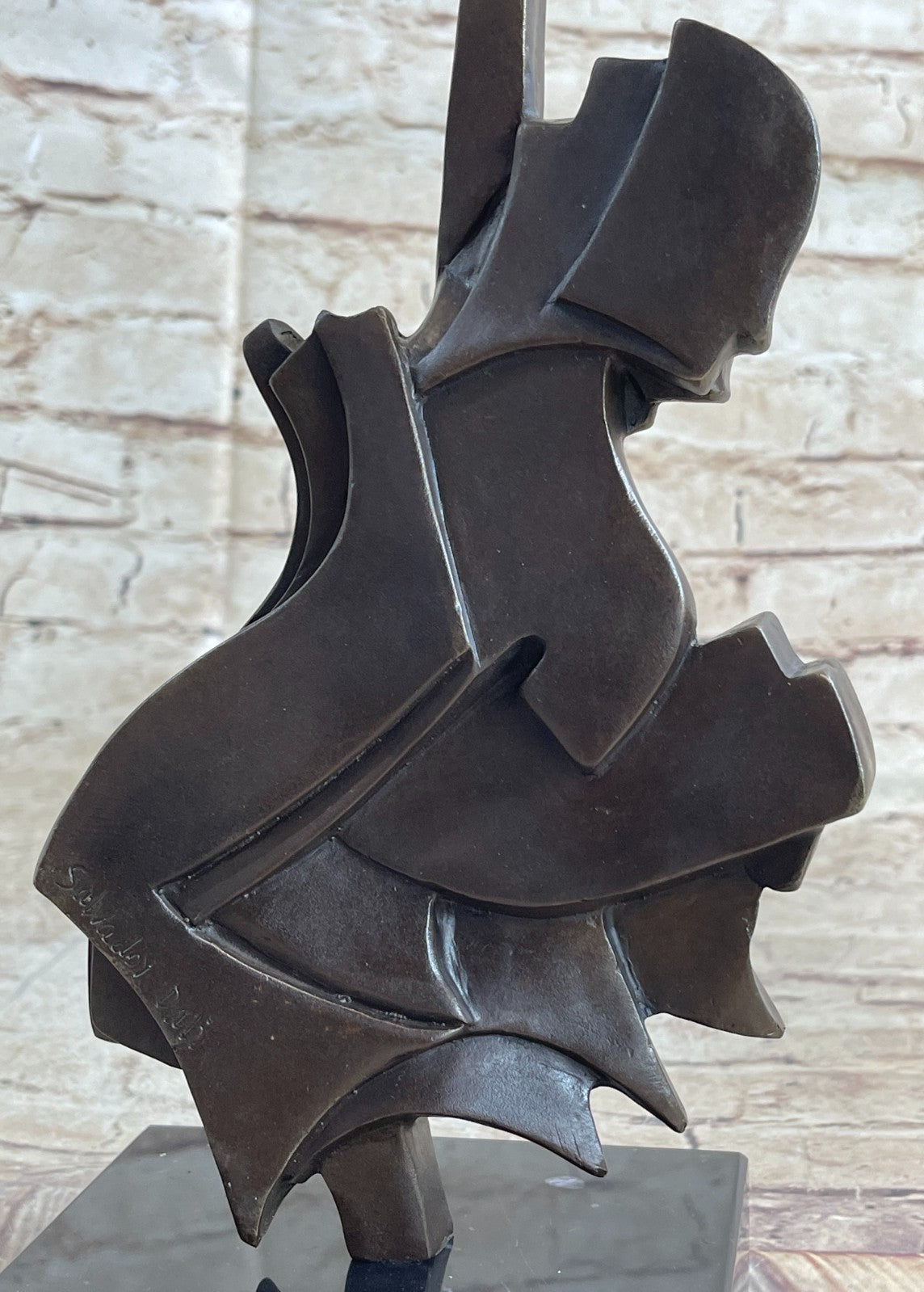 Stunning Picaso Dali Gia Abstract Guitar Home Decor Bronze Sculpture Marble Base