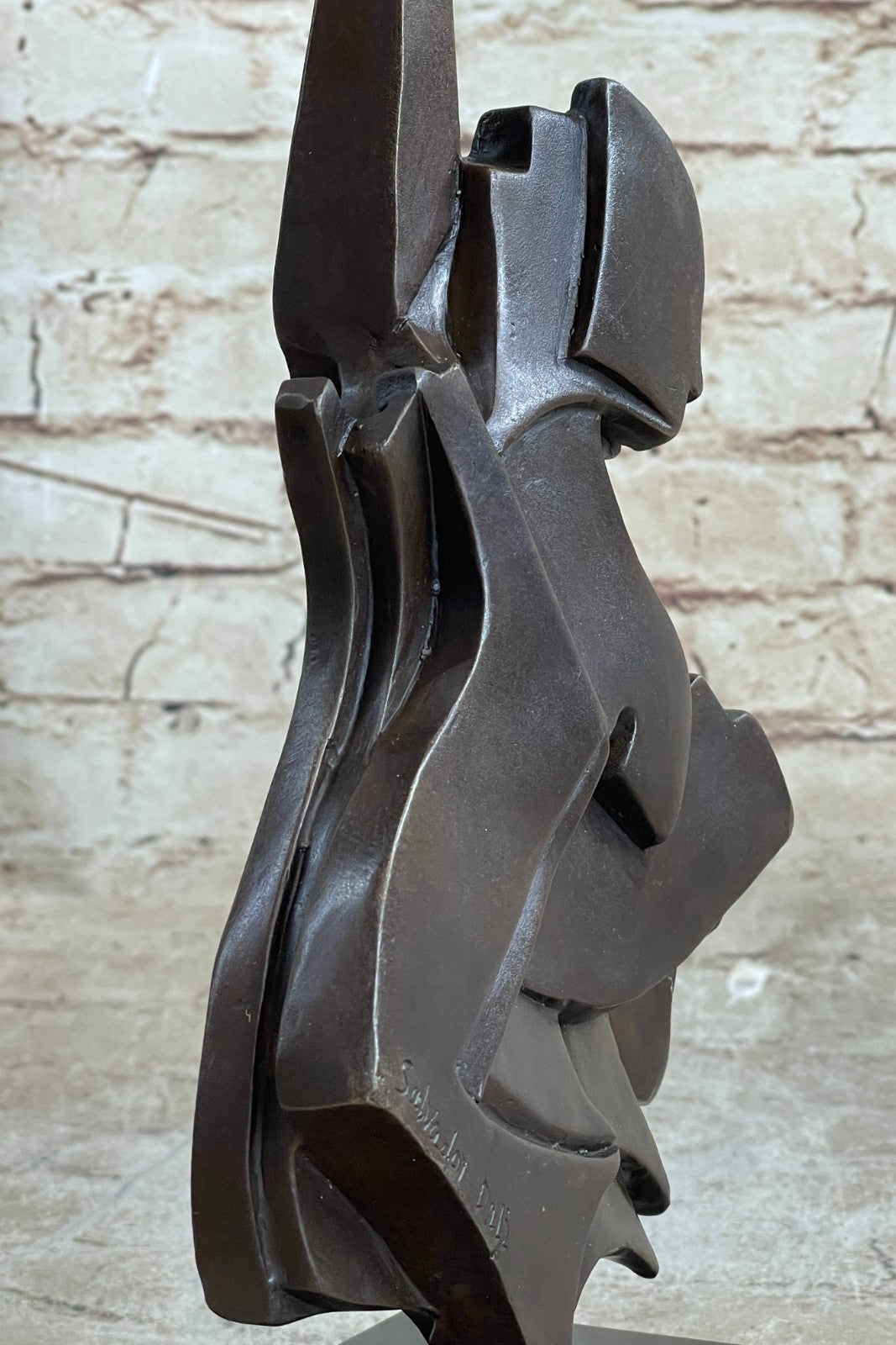 Stunning Picaso Dali Gia Abstract Guitar Home Decor Bronze Sculpture Marble Base