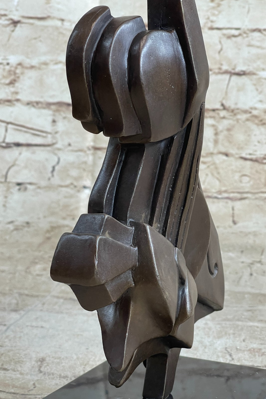 Stunning Picaso Dali Gia Abstract Guitar Home Decor Bronze Sculpture Marble Base
