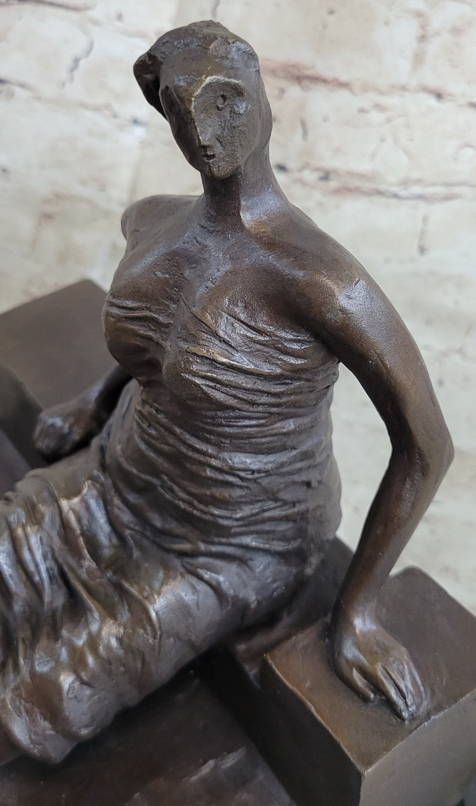 Handcrafted Bronze Sculpture Abstract Female by English Artist Moore Decor Gift
