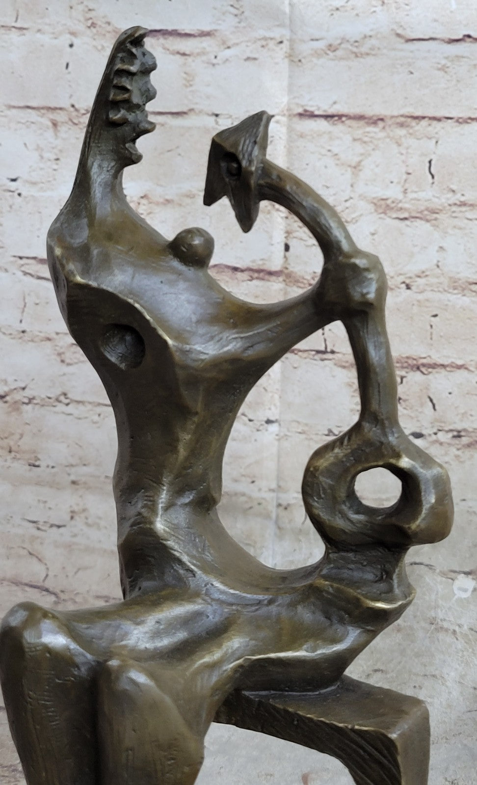 Nice bronze sculpture Mother with child signed H. Moore Art Deco Figure Hot Cast