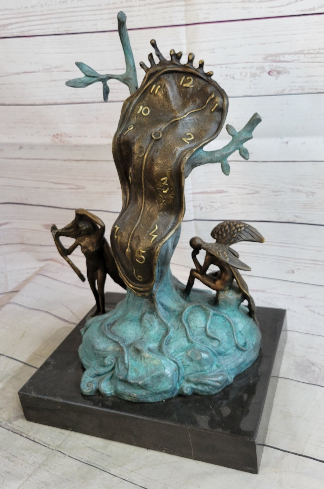 Salvador Dali Handcrafted Abstract Modern Art Nobility of Time Bronze Sculpture