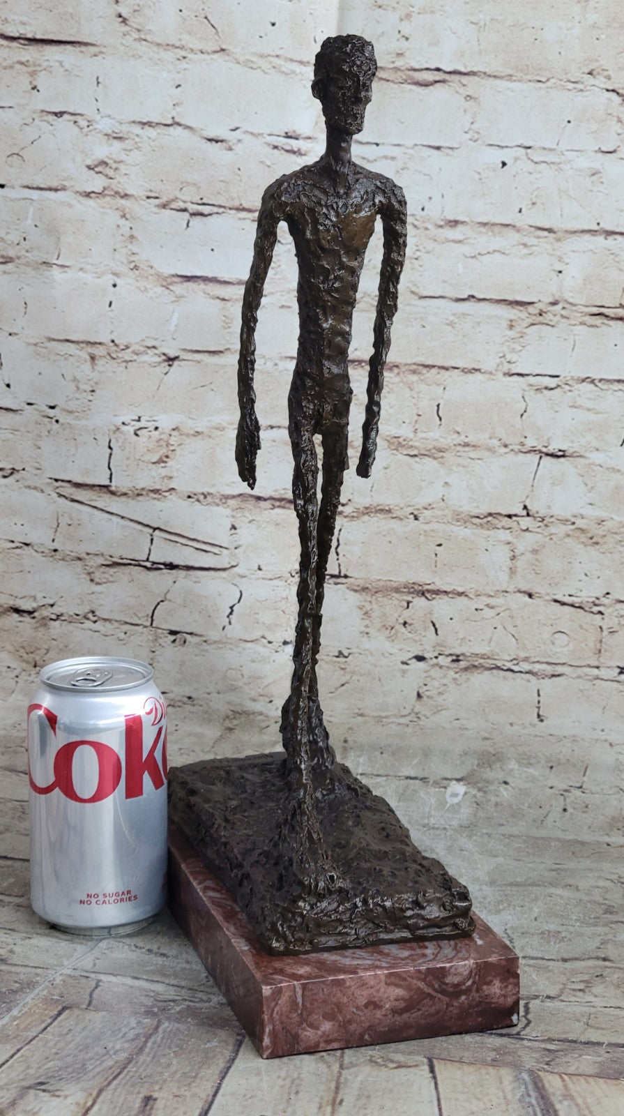 Modern Art Deco Walking Male Stick Bronze Figurine Hot Cast Home Decor Statue