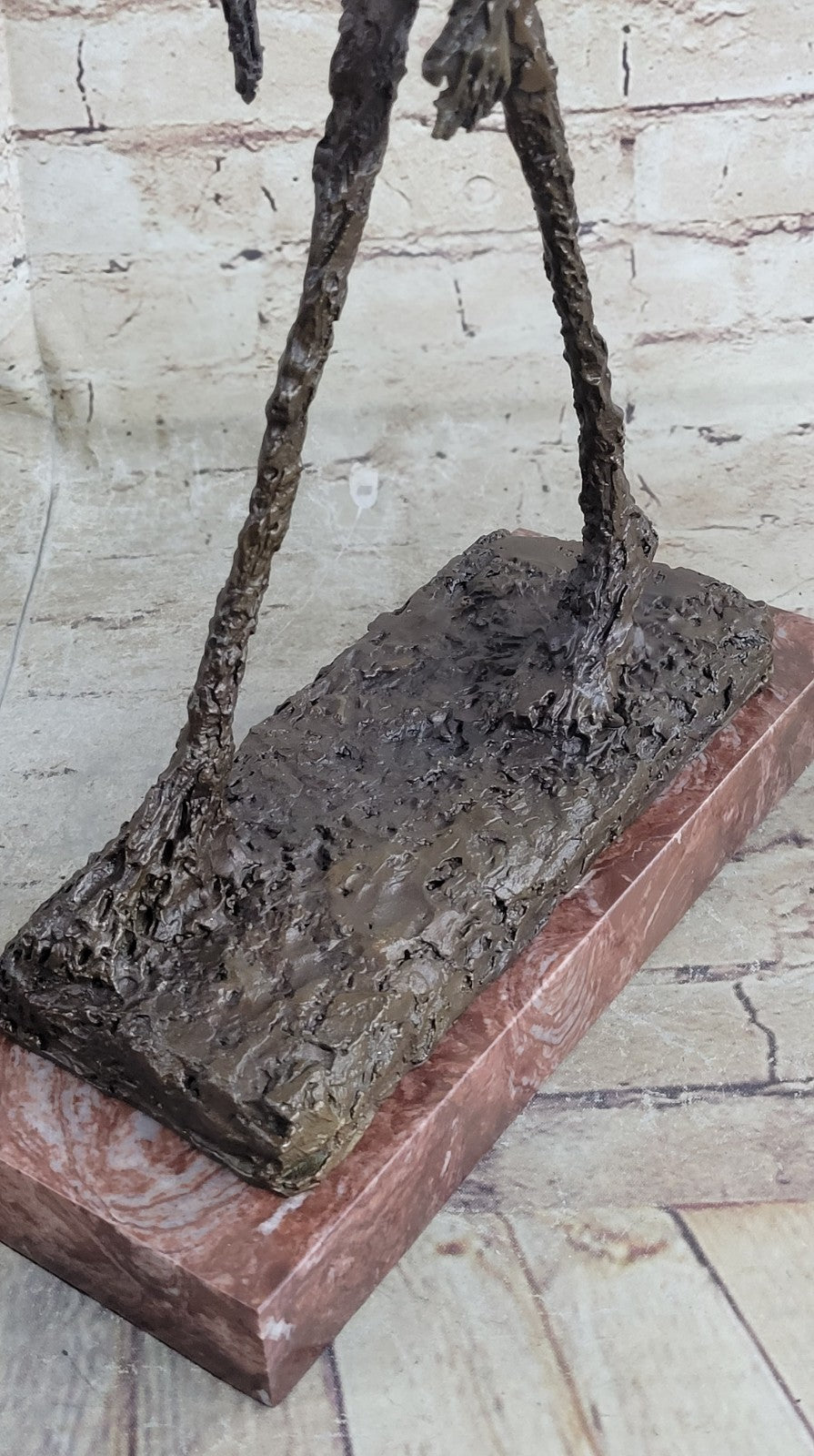 Modern Art Deco Walking Male Stick Bronze Figurine Hot Cast Home Decor Statue
