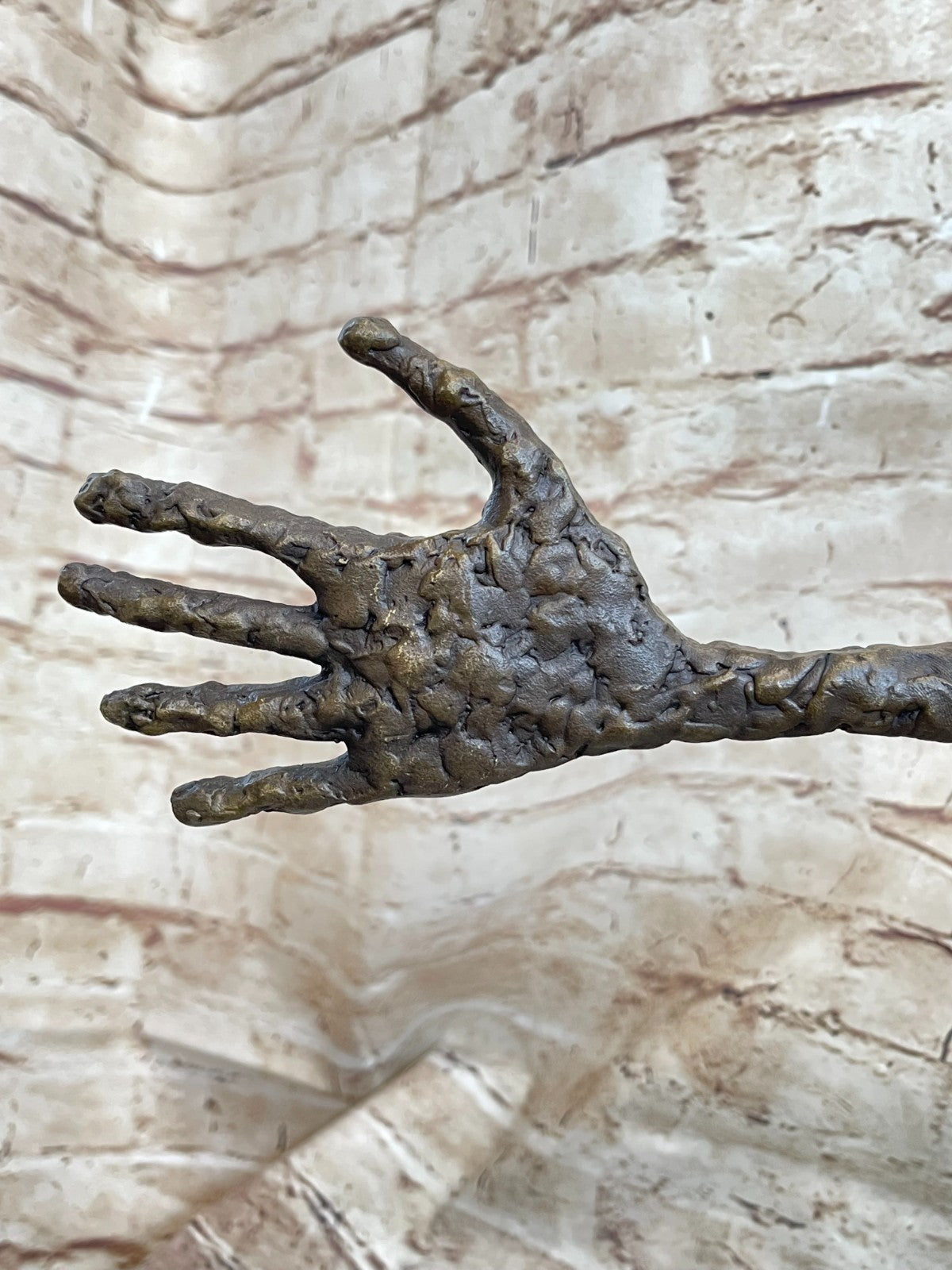 Vintage Large Strong Hand Bronze Sculpture Marble Base Museum Quality Artwork