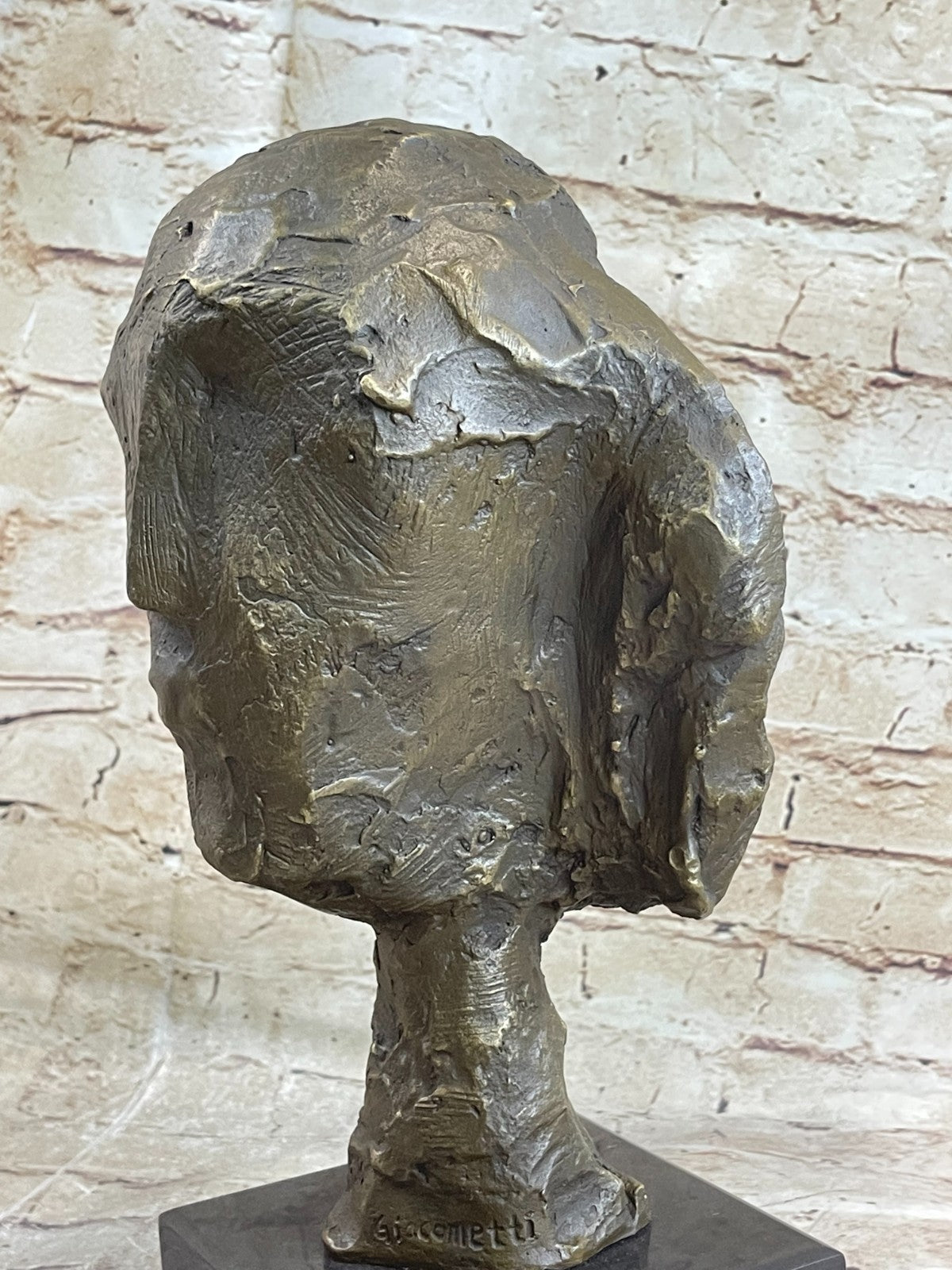 Abstract Bronze Head on a marble base after Cometti Masterpiece Sculpture