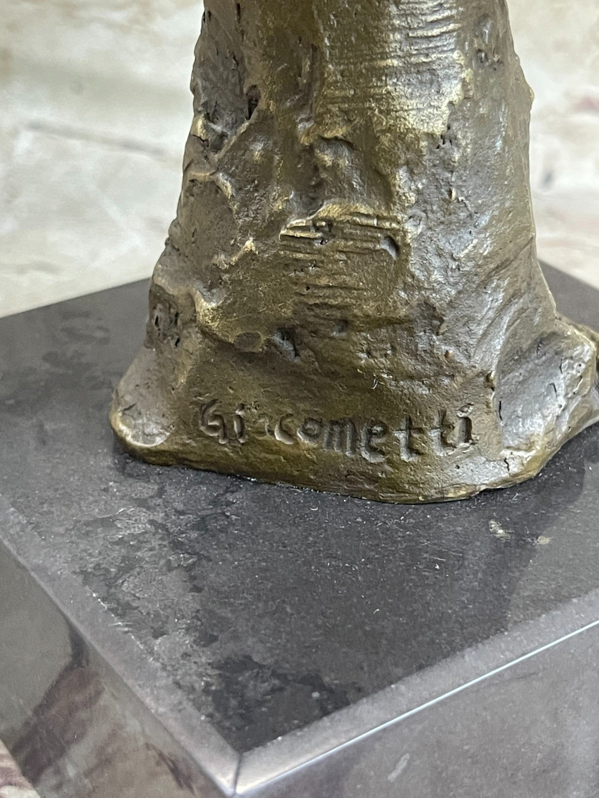 Abstract Bronze Head on a marble base after Cometti Masterpiece Sculpture