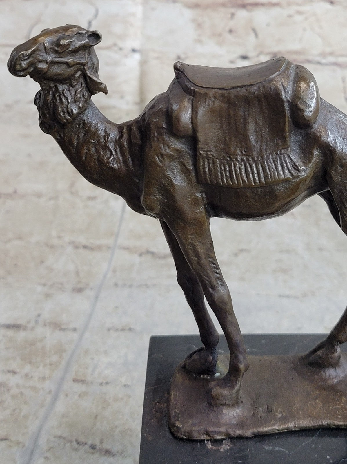 Handcrafted bronze sculpture SALE Marble Deco Art Desert Journey Camel Figurine