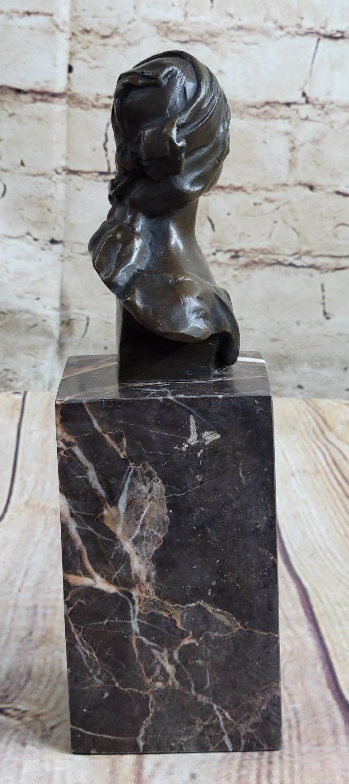 Handcrafted bronze sculpture SALE Book Bookend Bust Female Milo Original Signed