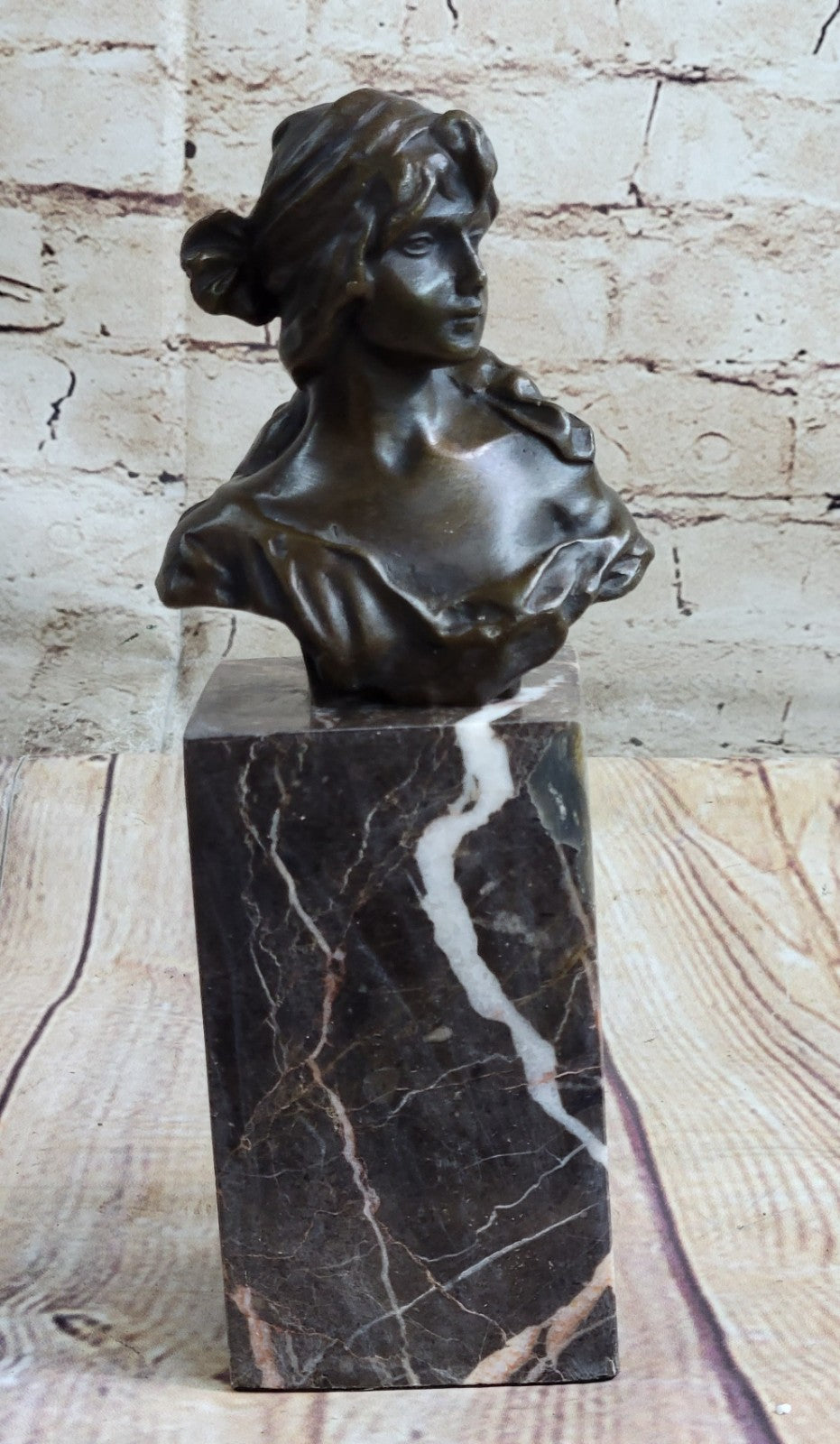 Handcrafted bronze sculpture SALE Book Bookend Bust Female Milo Original Signed