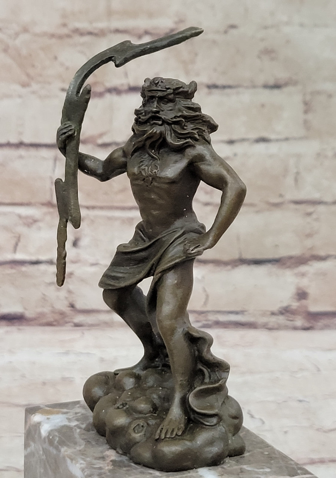 Handcrafted bronze sculpture SALE Art Zeus Or ~Original ~Poseidon Signed Sale