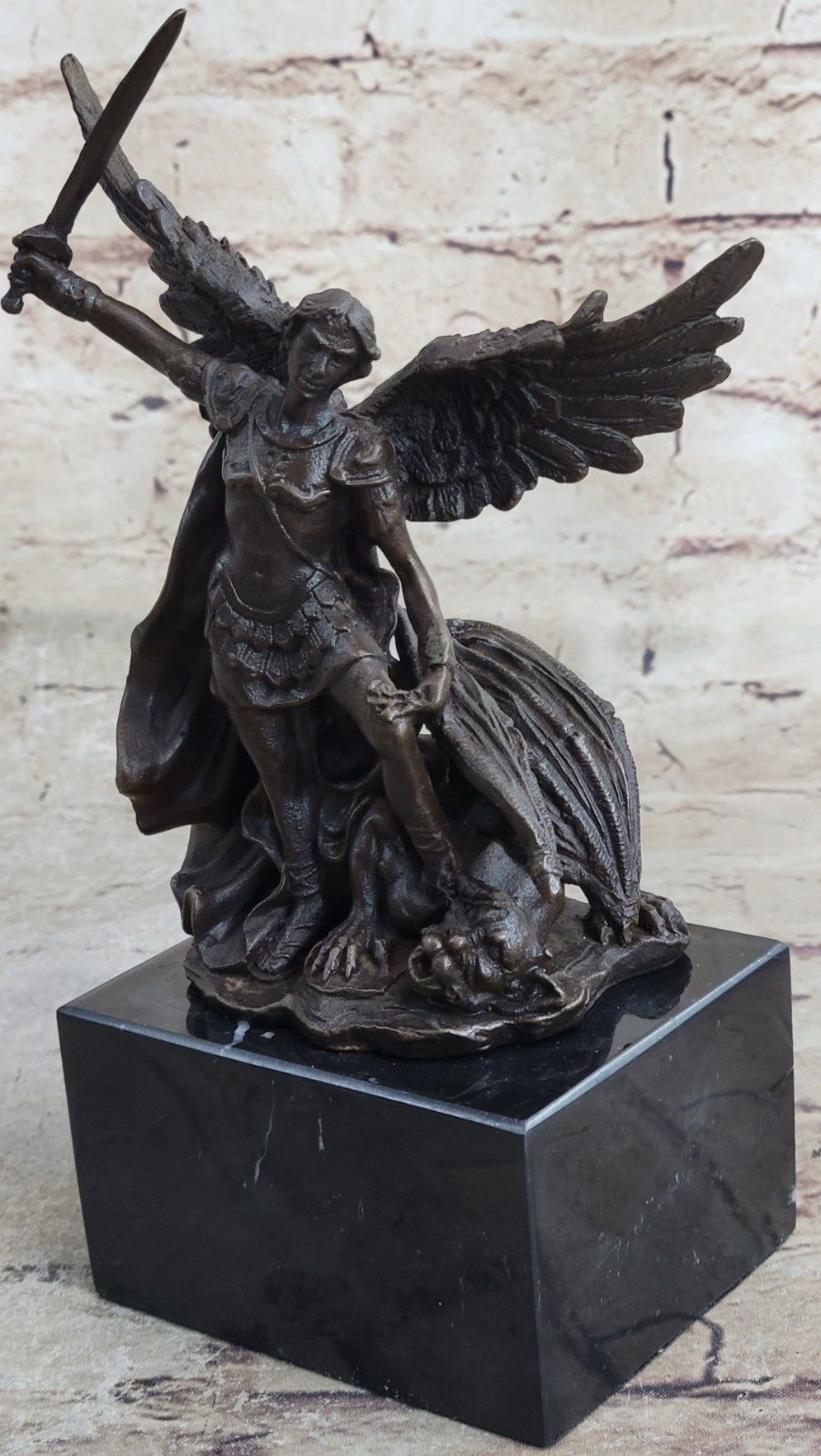 Handcrafted bronze sculpture SALE Saint Church Religious  Signed Moreau Figurine