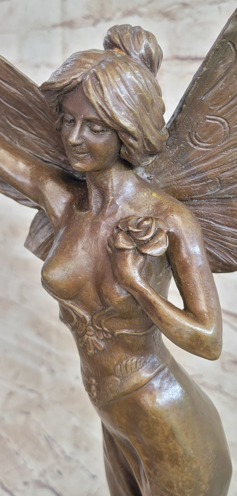 Handcrafted bronze sculpture SALE Angel Butterfly Fairy Reproduction Deco Art
