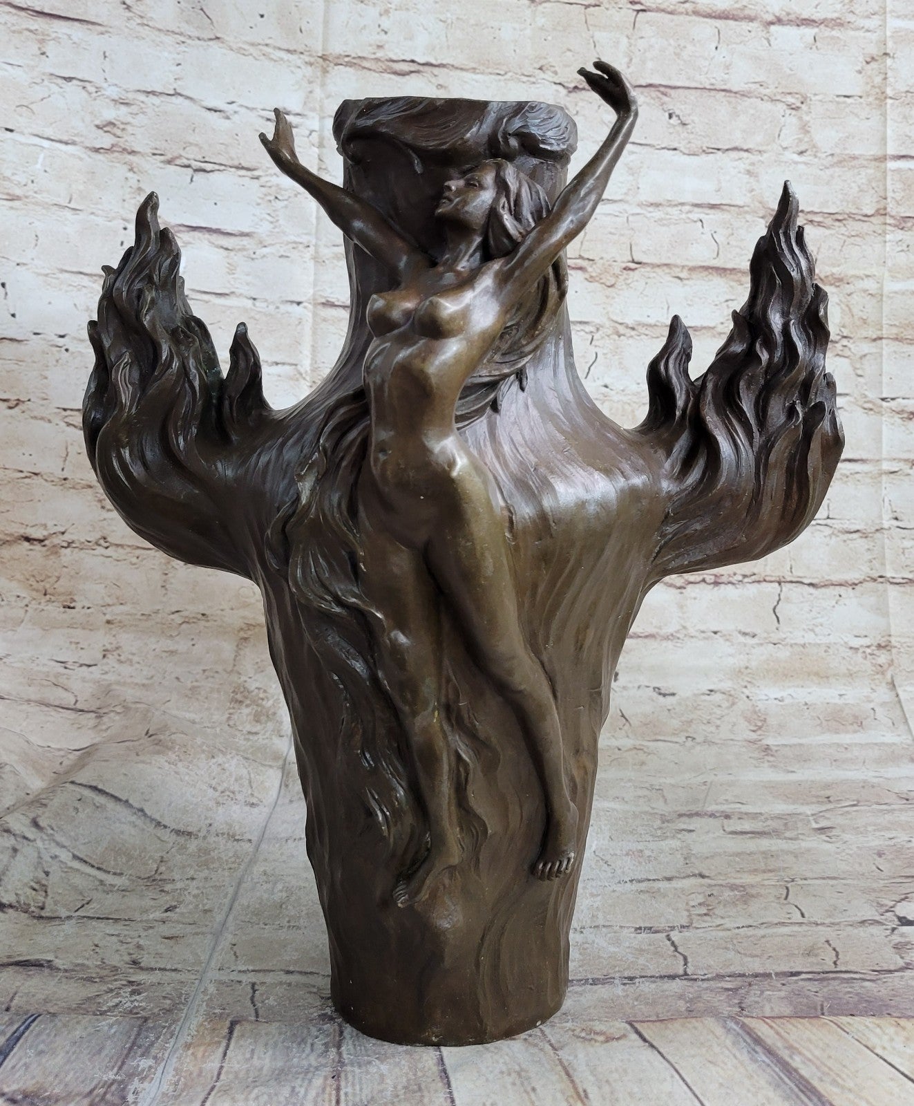 Museum Quality DANCE VASE Louis Chalon French Artist Sculpture Nude Statue