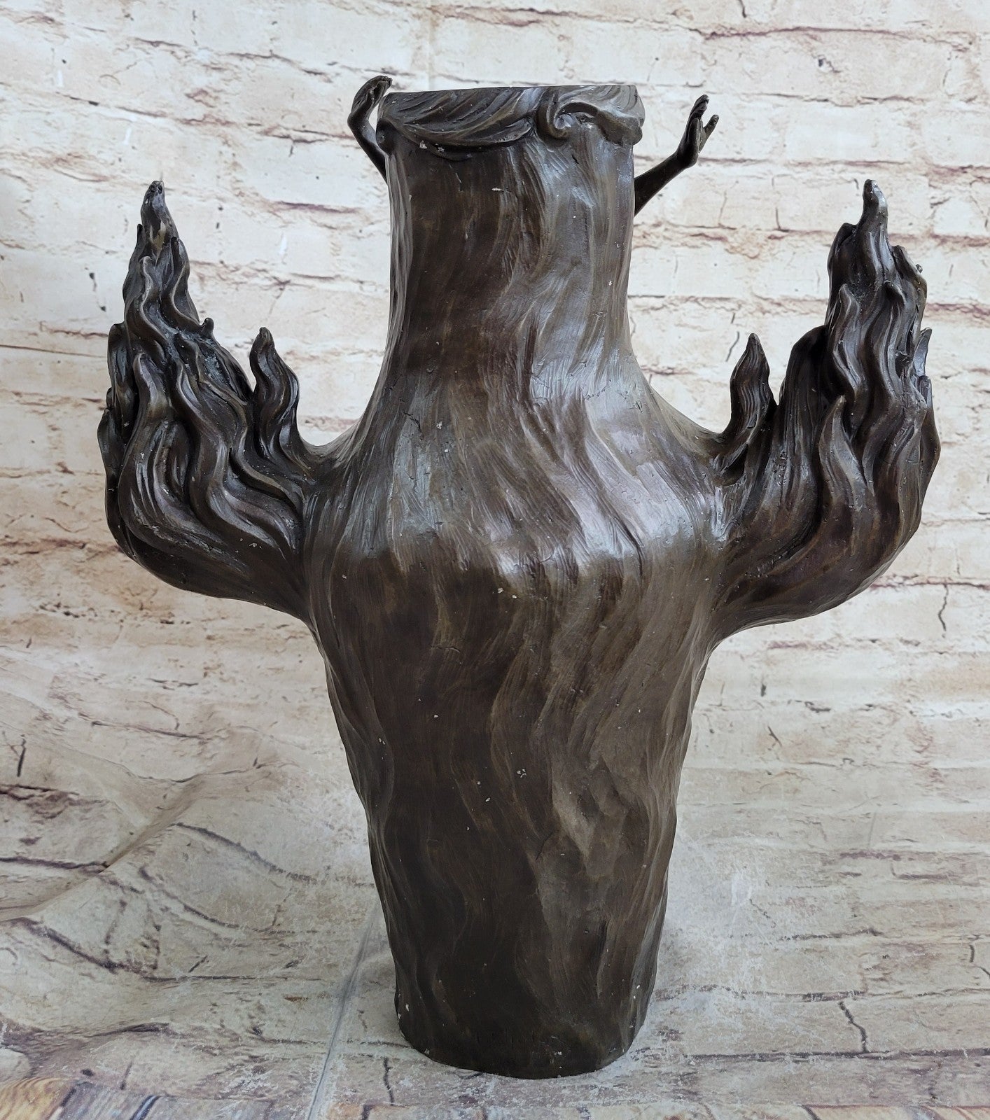 Victorian/Art Deco/Nouveau Brass/Copper/Bronze Nude Nymph/Fairy/Pixie Vase Gift