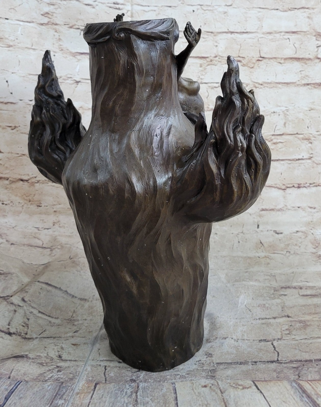 Victorian/Art Deco/Nouveau Brass/Copper/Bronze Nude Nymph/Fairy/Pixie Vase Gift