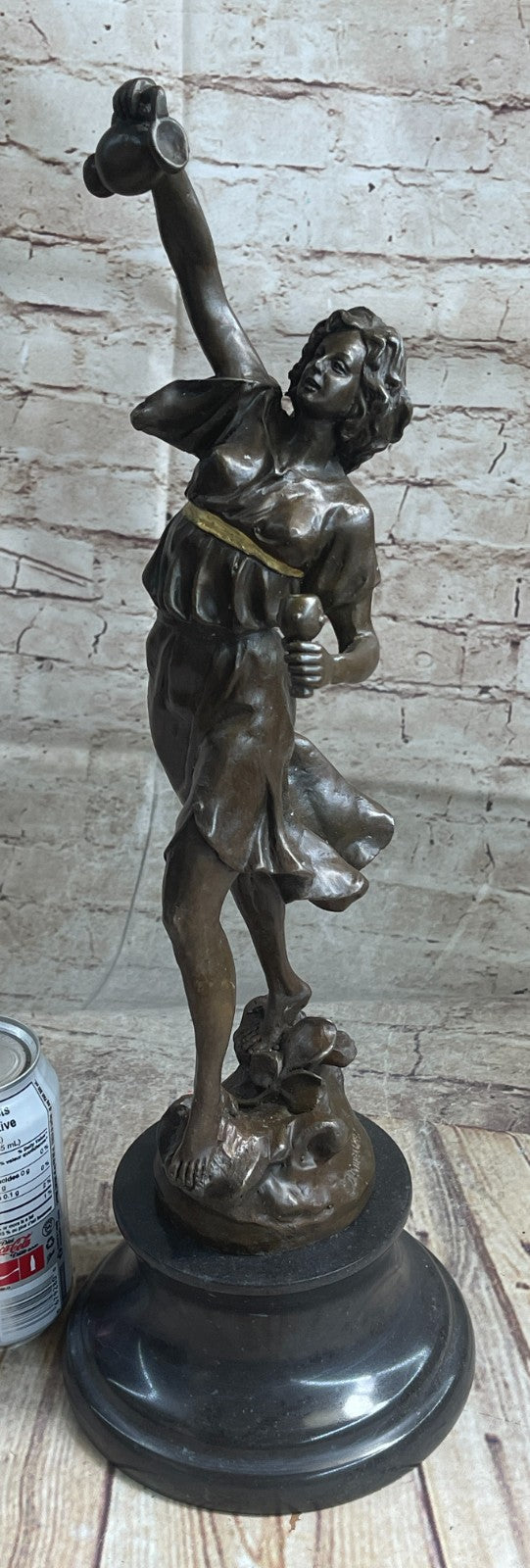 Grand Tour Bronze Bacchus Bacchante Nude Sculpture Marble Austrian Figurine