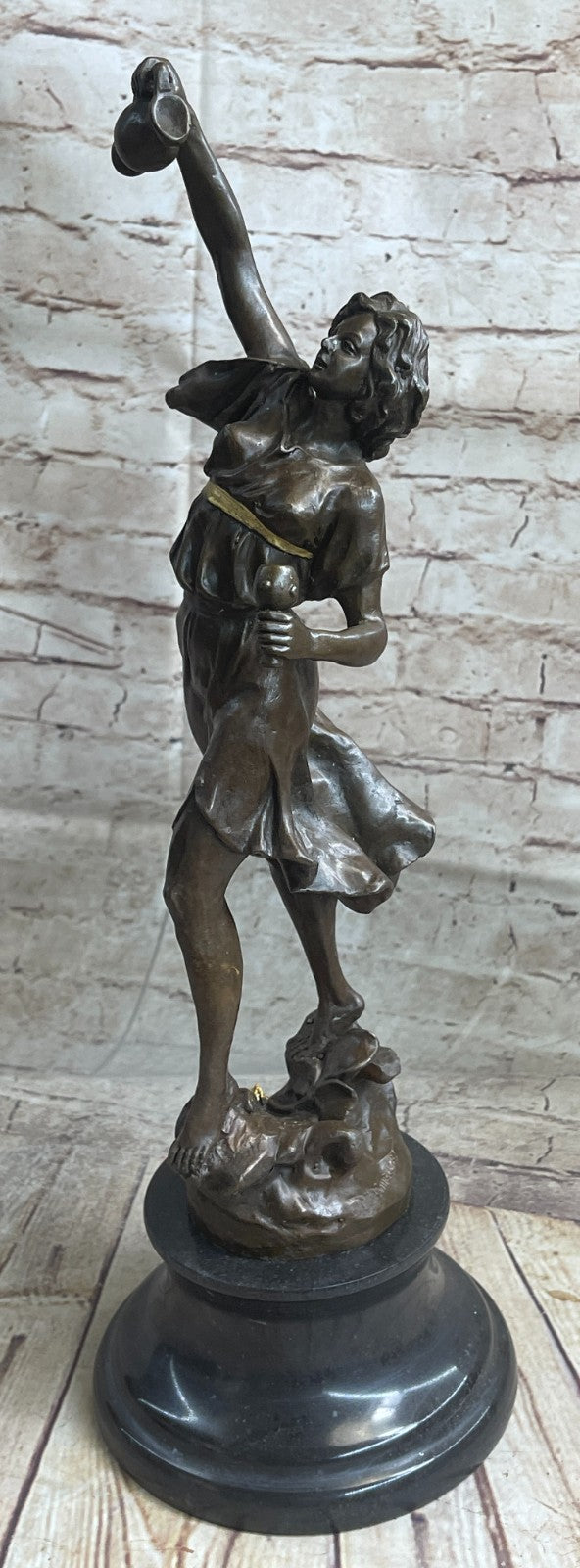 Grand Tour Bronze Bacchus Bacchante Nude Sculpture Marble Austrian Figurine