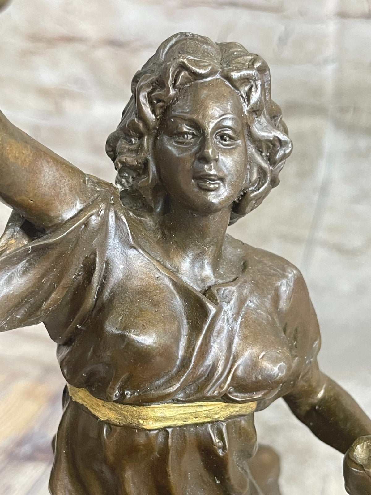 Grand Tour Bronze Bacchus Bacchante Nude Sculpture Marble Austrian Figurine