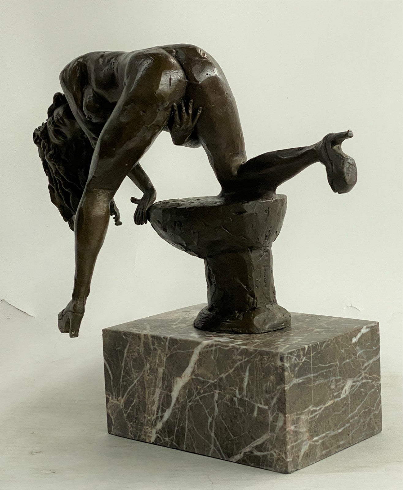 Art Deco Sculpture Nude Woman Girl Erotic Female Body Bronze Statue