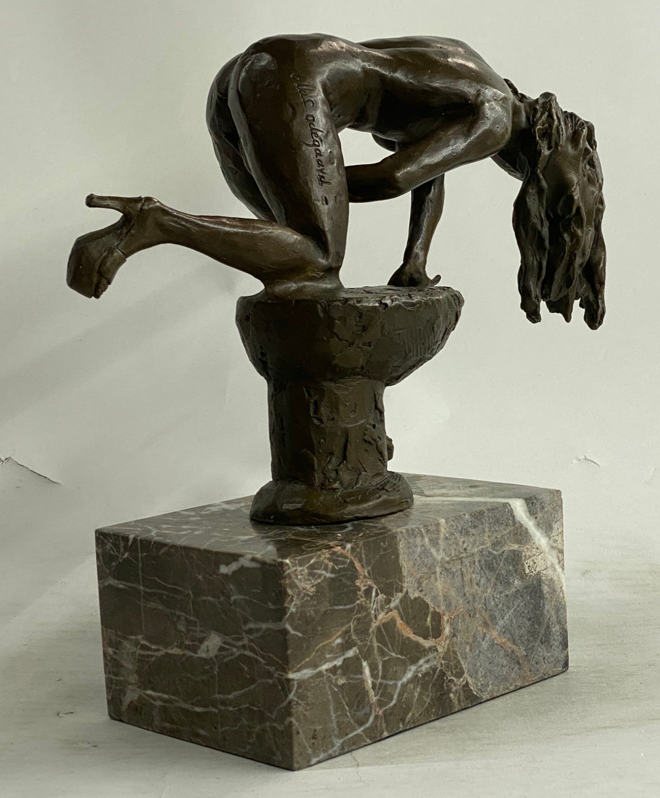 Art Deco Sculpture Nude Woman Girl Erotic Female Body Bronze Statue