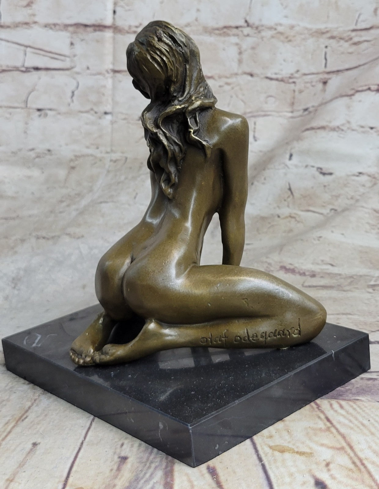 Erotic Art / Vienna Bronze Statue - Striptease - signed by Artist Naked Nude Decor