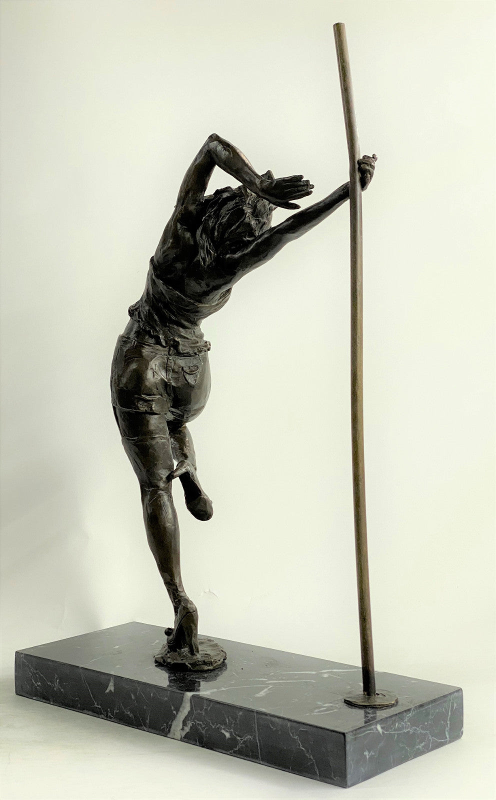 Bronze Nude Woman Stripper Pole Go Dancer Erotic Pose Figure Sculpture Statue 