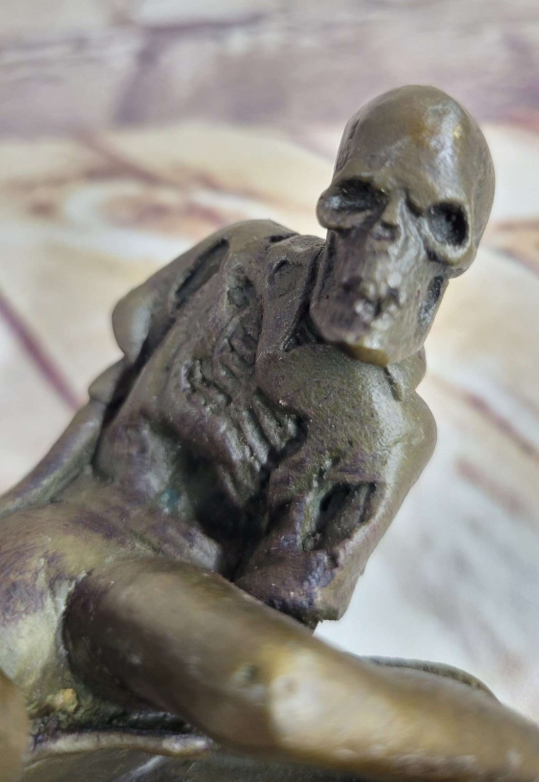 Skeleton Skull Nude Girl Ashtray Gothic Ashtray Special Bronze Statue Figure