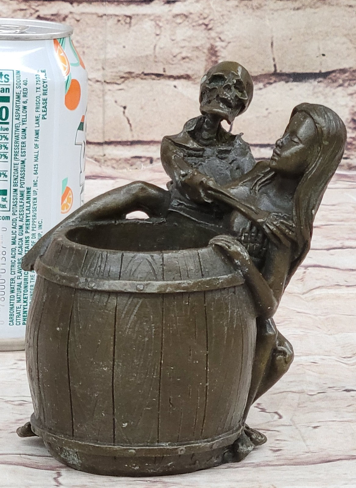 Nude Girl Brush Pot Pen Holder Pen Stand Bronze Sculpture Handcrafted Decor Gift