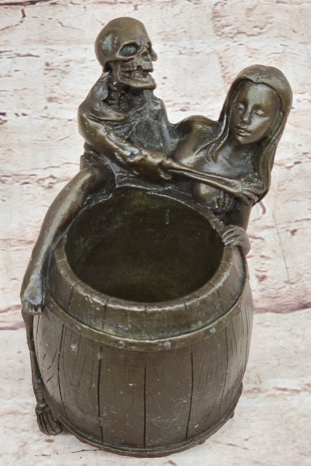 Nude Girl Brush Pot Pen Holder Pen Stand Bronze Sculpture Handcrafted Decor Gift