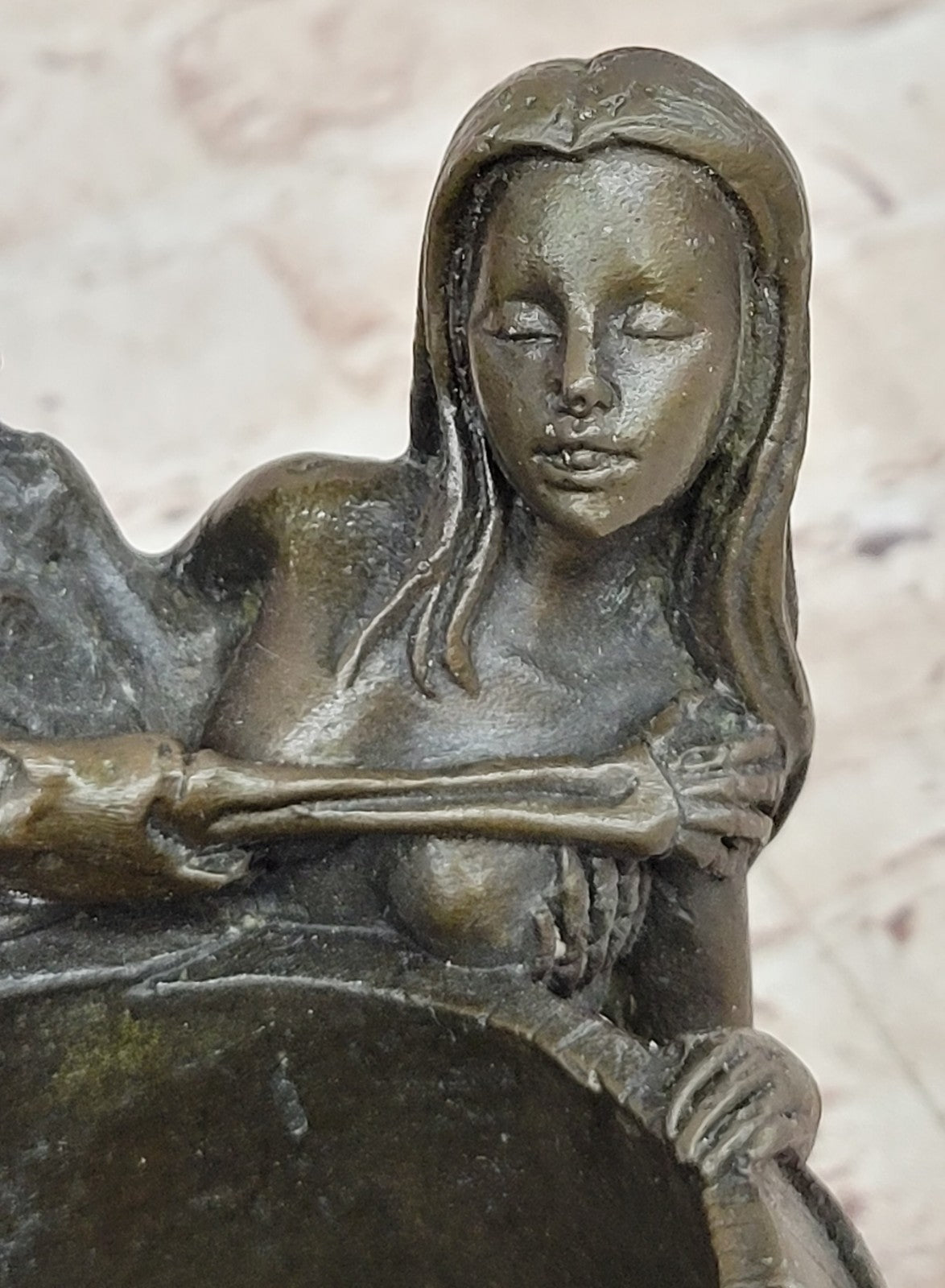 Nude Girl Brush Pot Pen Holder Pen Stand Bronze Sculpture Handcrafted Decor Gift