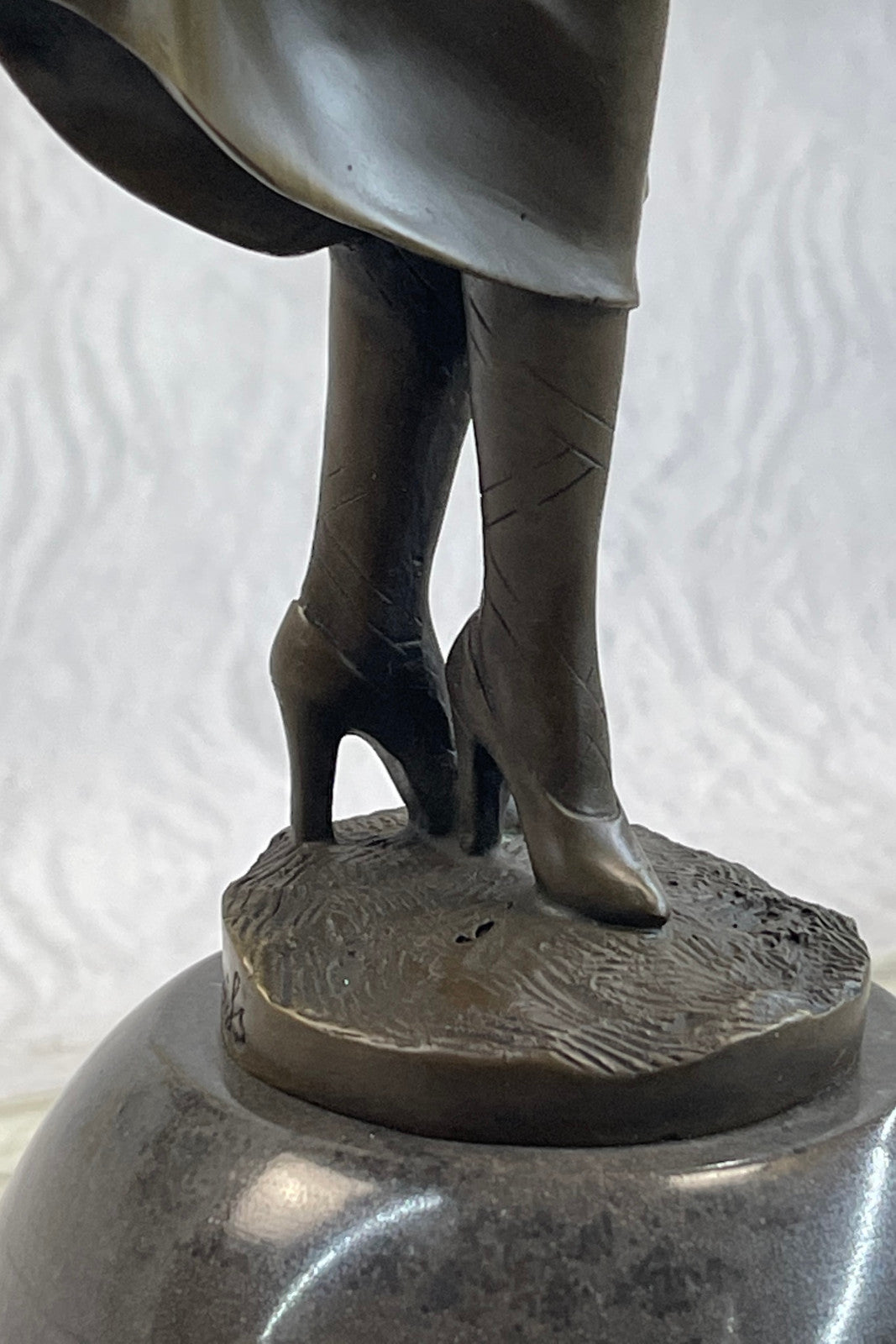 Bronze Sculpture Victorian Female Bronze Sculpture Marble Base Figurine Figure