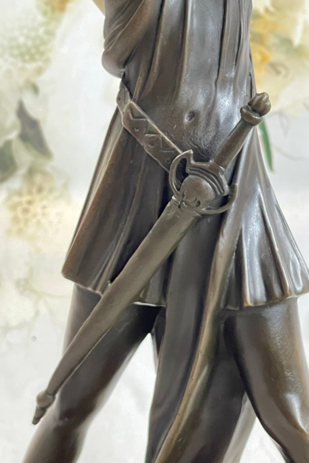 Diana with a bow statue made of bronze standing on a marble base Lost Wax Method
