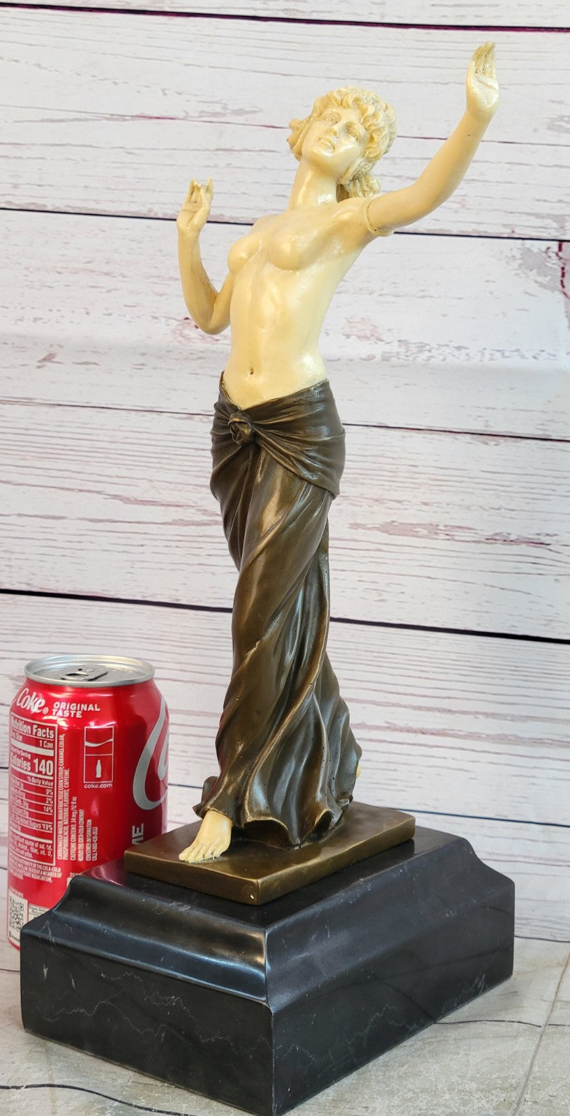 Combination of Real Bronze and Decor Sculpture Hot Cast Erotic Woman Figure