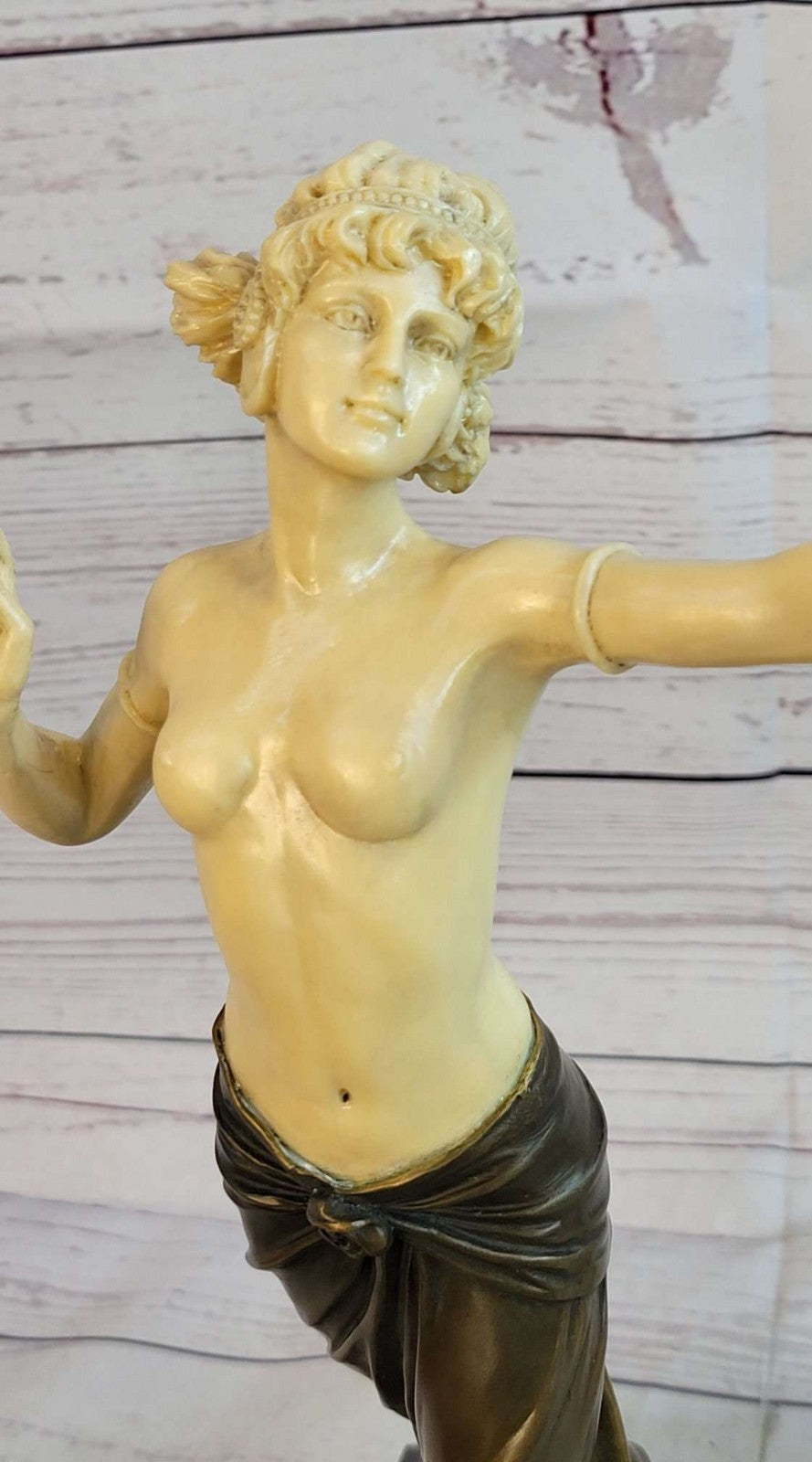 Combination of Real Bronze and Decor Sculpture Hot Cast Erotic Woman Figure