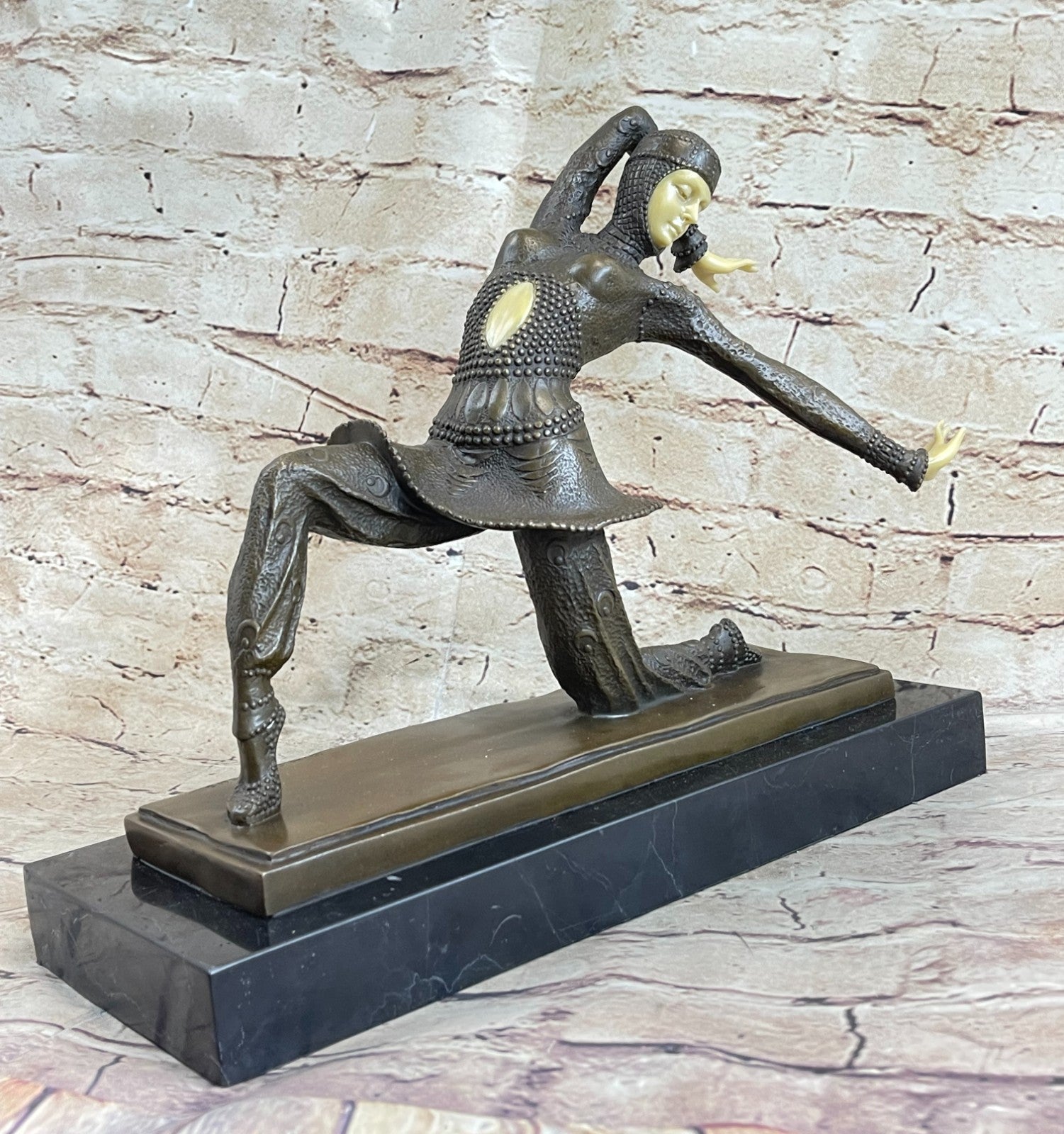 Bronze Modern Vintage Art Deco Sculpture Female Dancer Metal Statue