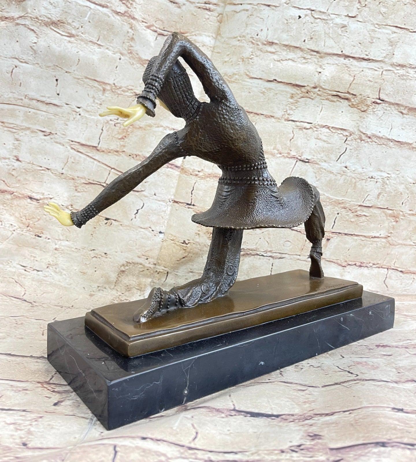 Bronze Modern Vintage Art Deco Sculpture Female Dancer Metal Statue