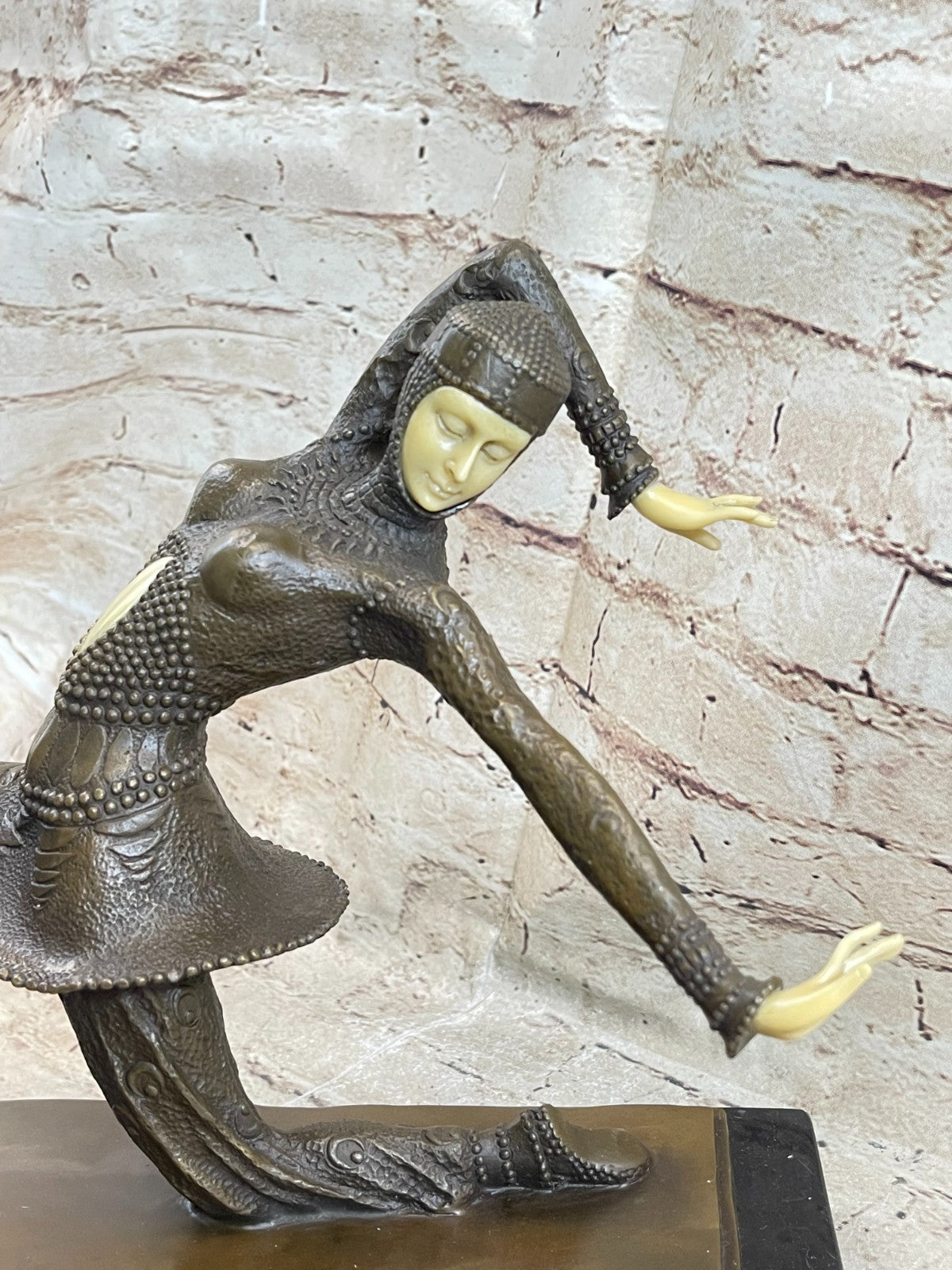 Bronze Modern Vintage Art Deco Sculpture Female Dancer Metal Statue